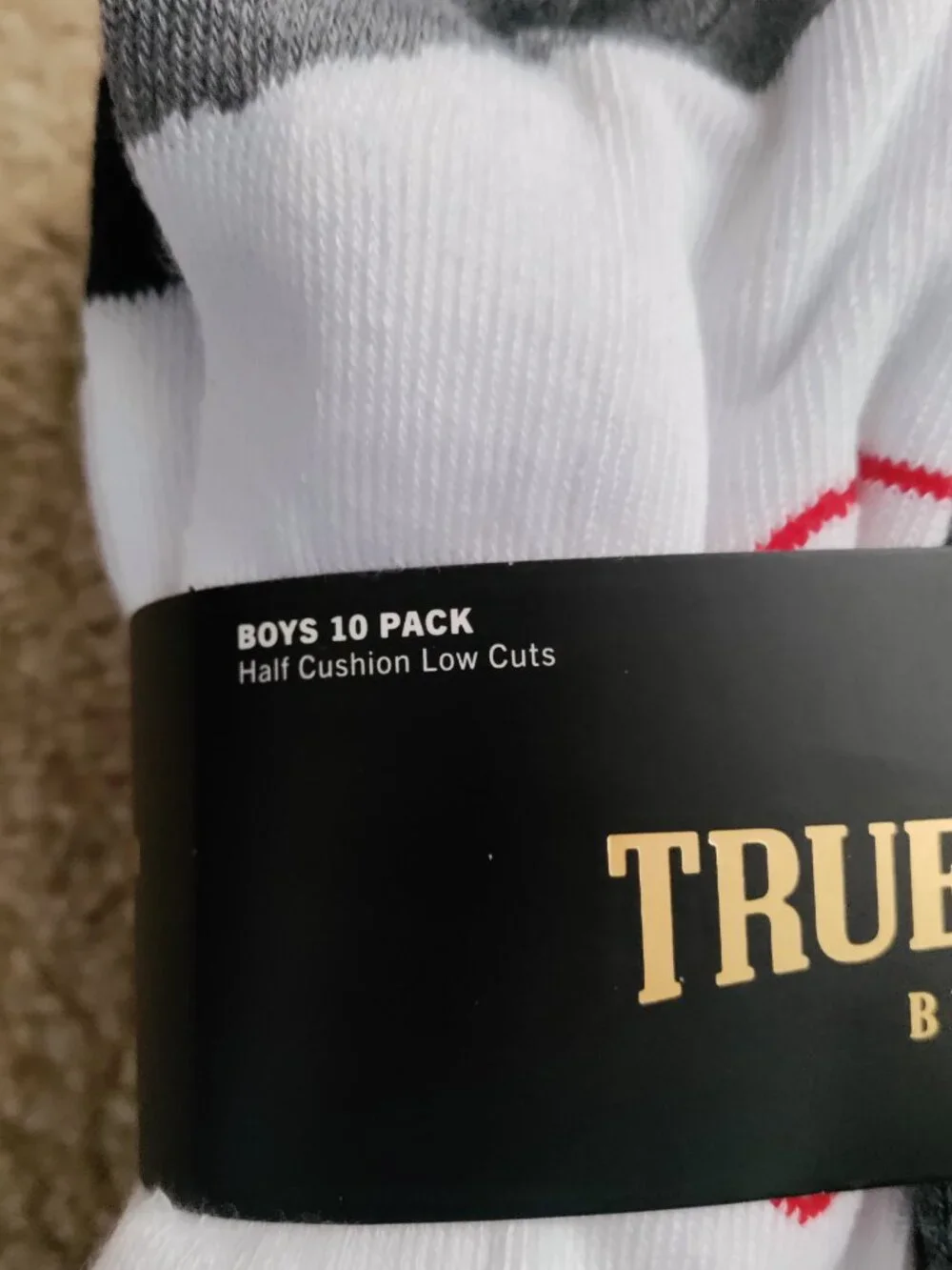 NWT Boy's True Religion Socks 10-Pack High Cushion Low Cut Size: 9-11 Poly Blend